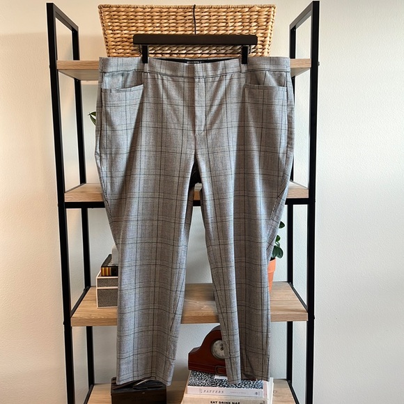 Banana Republic Pants - Banana Republic Sloan Plaid High-Rise Dress Pant Crop Trouser, 20 Short